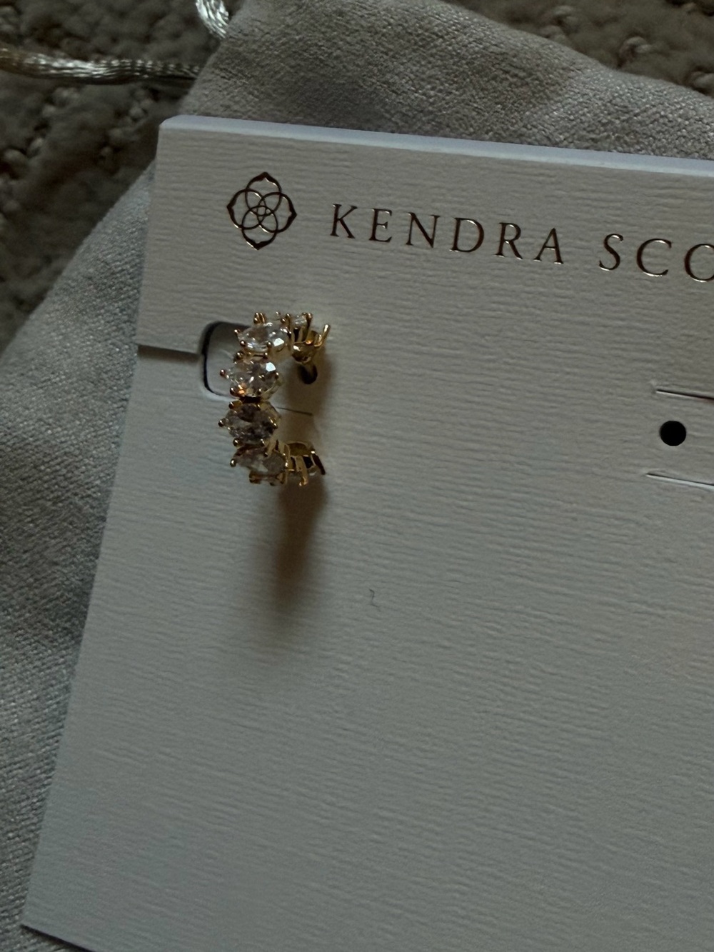 Kendra Scott Gold and crystal huggies earrings - Picture 4 of 5